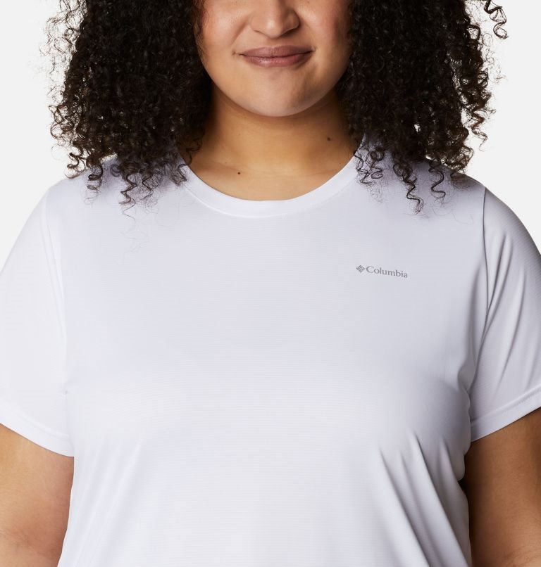 Women's Columbia Hike Short Sleeve Crew T Shirts White | Plus Size CA-O84LA